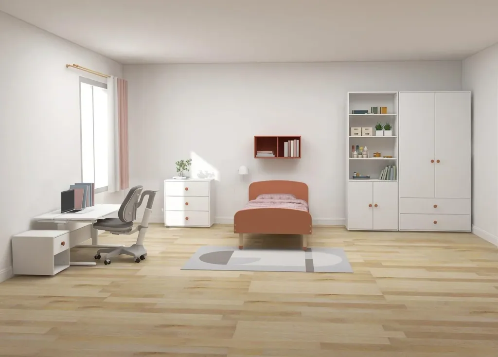 Flexa Bücherregal - Roomie, mit 2 Türen, 72x202,5 cm, Farbe: Weiß/Rouge