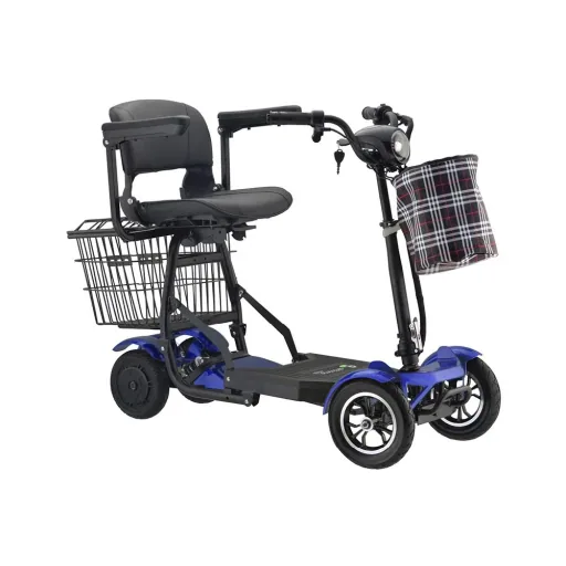 4-Rad E-Mobil Assisi 2.0 6 km/h Safety: 36V/10Ah Li-Ionen mit Gepäck-Tasche/-Korb, Blinker, faltbar, blau