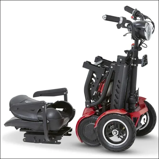 4-Rad E-Mobil Assisi 2.0 6 km/h Safety: 36V/10Ah Li-Ionen mit Gepäck-Tasche/-Korb, Blinker, faltbar, blau