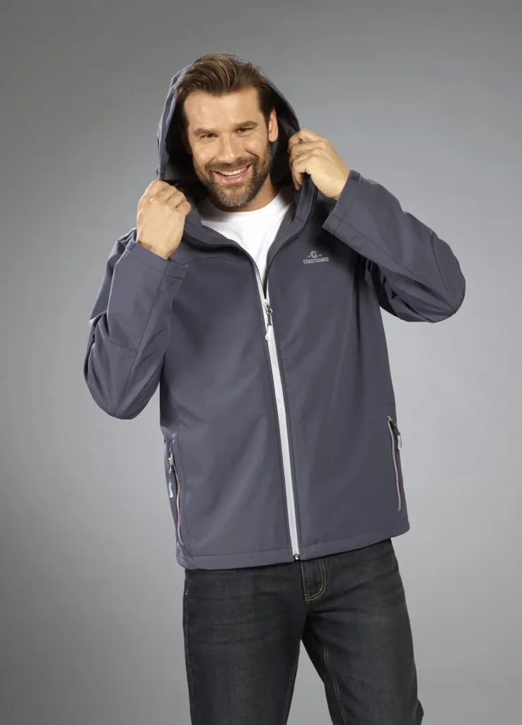 Softshelljacke 2 in 1, mit rausnehmbarer Innenjacke, Frabe grau/bordeaux, Gr.M