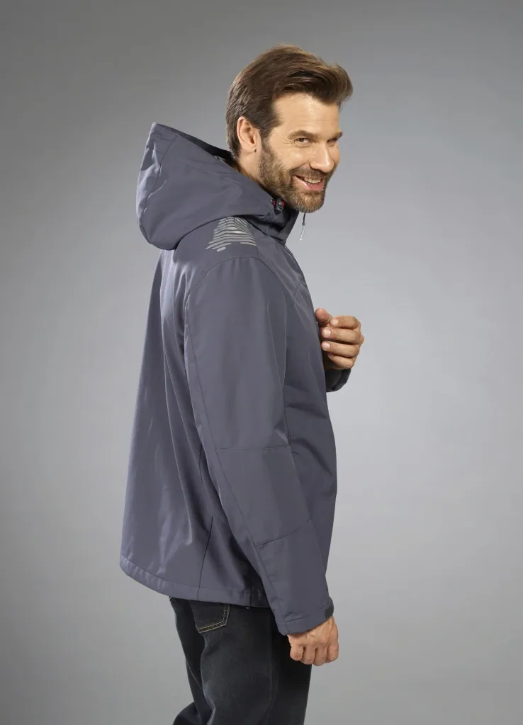 Softshelljacke 2 in 1, mit rausnehmbarer Innenjacke, Frabe grau/bordeaux, Gr.M