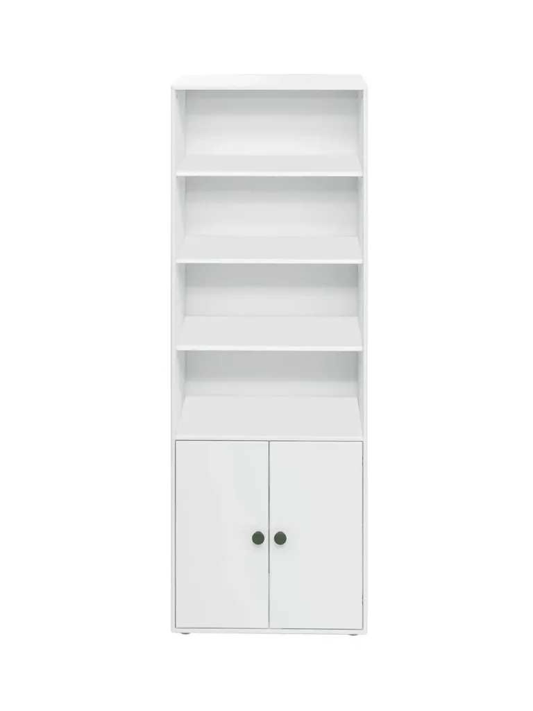 Flexa Bücherregal - Roomie, mit 2 Türen, 72x202,5 cm, Farbe: Weiß/Tiefgrün