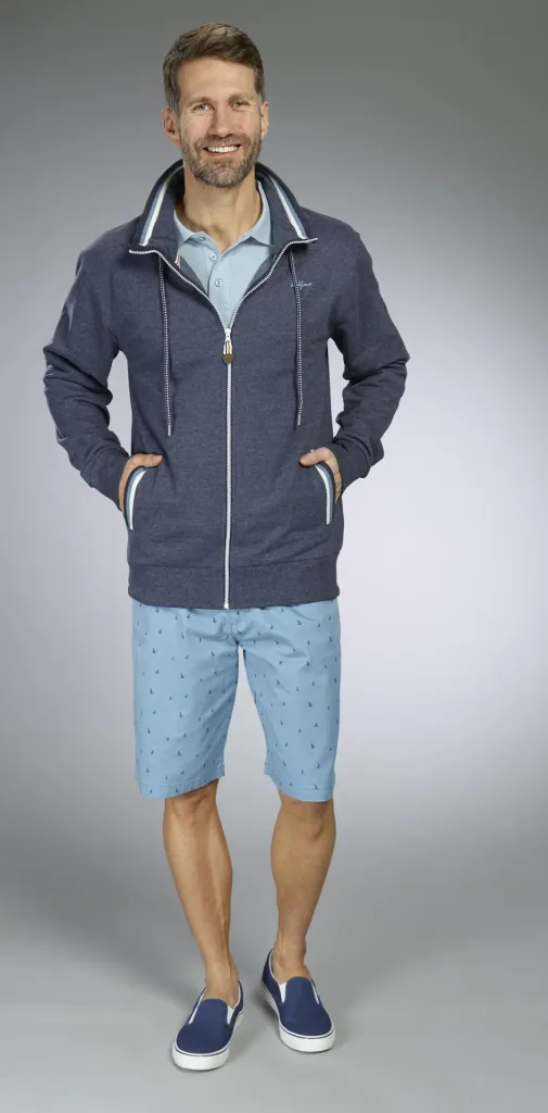 Sweatjacke, Farbe marine/melange, Gr.M