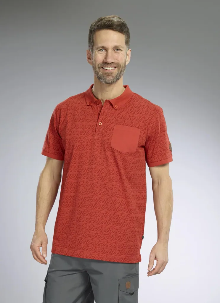 Poloshirt gemustert, Farbe rot, Gr.M