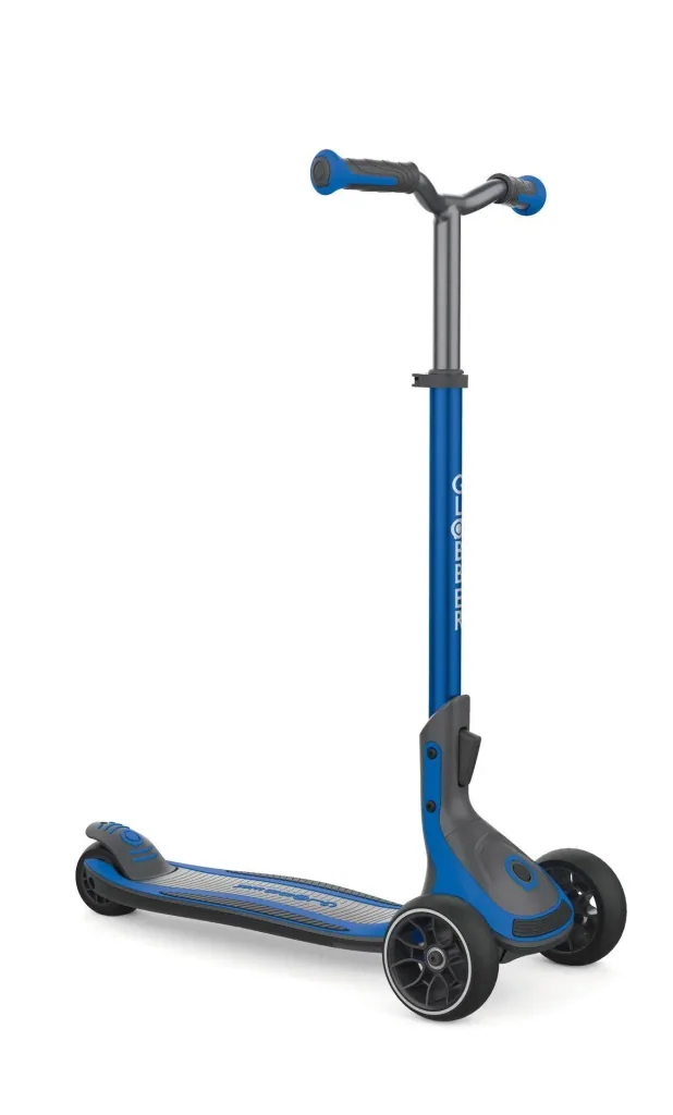 ULTIMUM Tretroller Kinder Erwachsene, 125/90 mm extra breit, ABEC 7, 3-rädrig, höhenverstellbar, dunkelblau