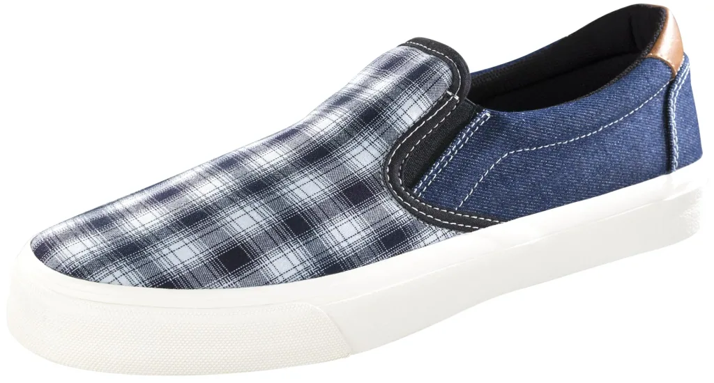 Canvas Slipper, blau/kariert, Gr.42