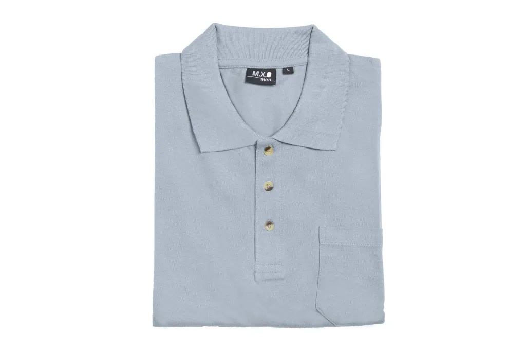 Poloshirt mit Knopfleiste und Brusttasche, Farbe hellblau, Gr.2XL