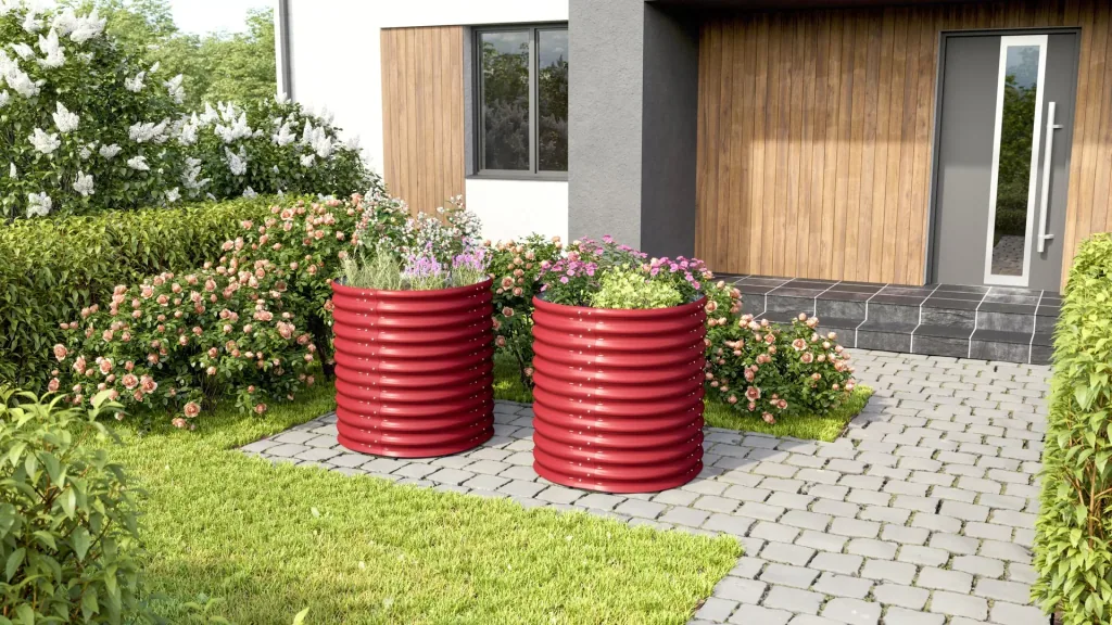 Hochbeet Terra Rund 858, Farbe rubin