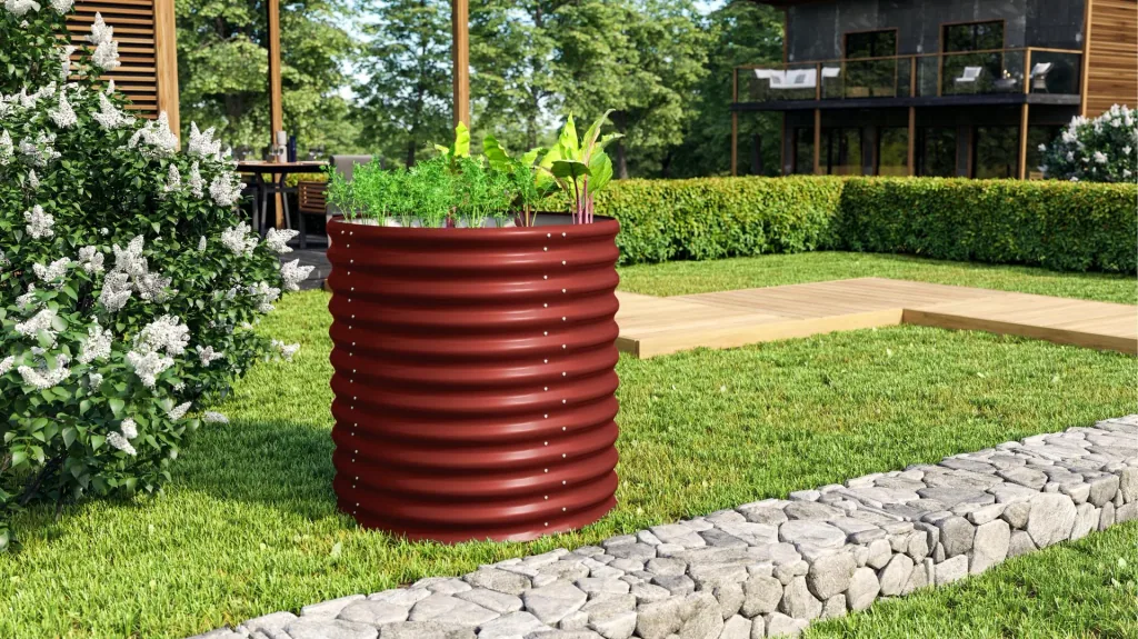 Hochbeet Terra Rund 858, Farbe rubin