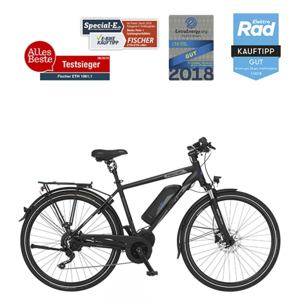 Herren E-Bike Trekking, 28 Zoll, Rahmengröße 50cm, 10-Gang Kettenschaltung, schwarz matt, VIATOR ETH 1861