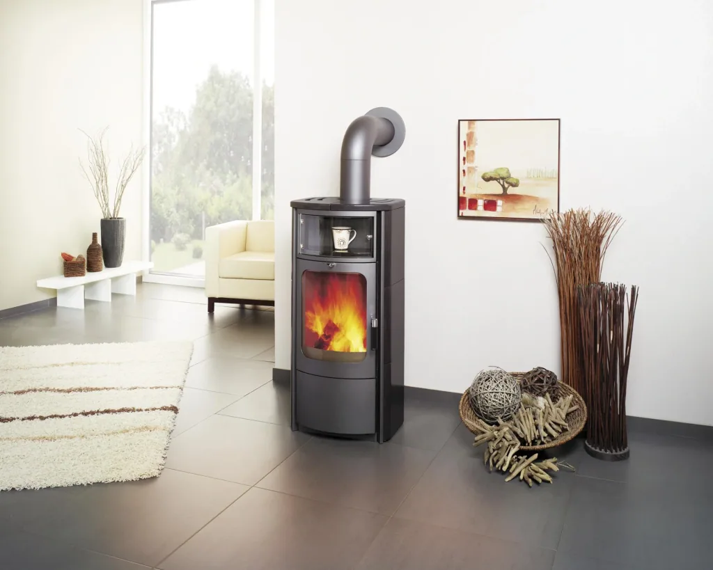 Kaminofen - Opera-B Dauerbrand 7 kW - Kacheln meteor-schwarz