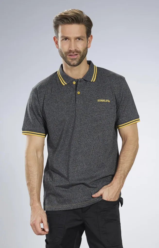 Poloshirt, Farbe schwarz/meliert, Gr.L