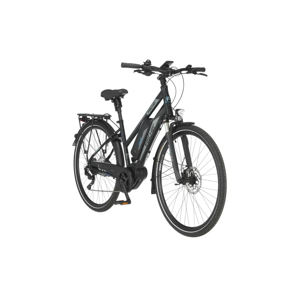 Damen E-Bike Trekking, 28 Zoll, Rahmengröße 44 cm, 10-Gang Kettenschaltung, schwarz matt, VIATOR ETD 1861