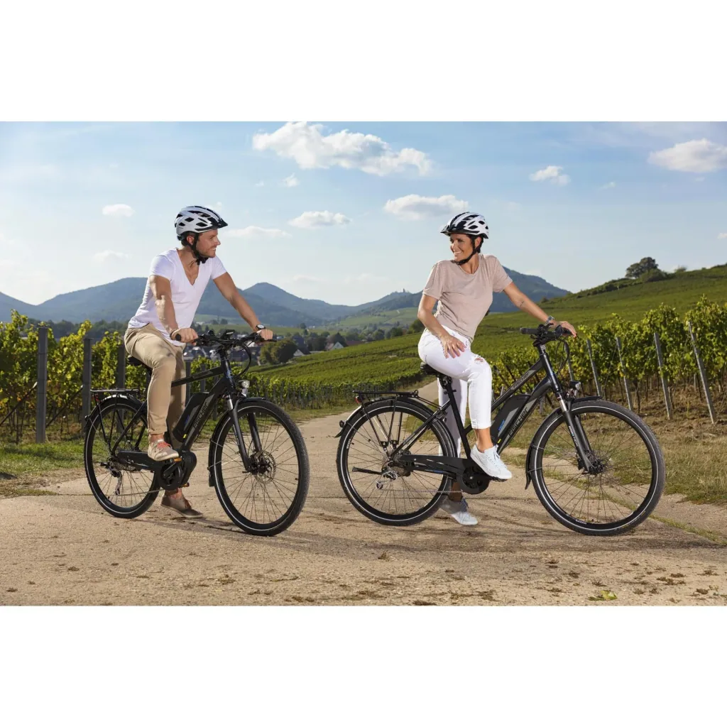 Damen E-Bike Trekking, 28 Zoll, Rahmengröße 44 cm, 10-Gang Kettenschaltung, schwarz matt, VIATOR ETD 1861