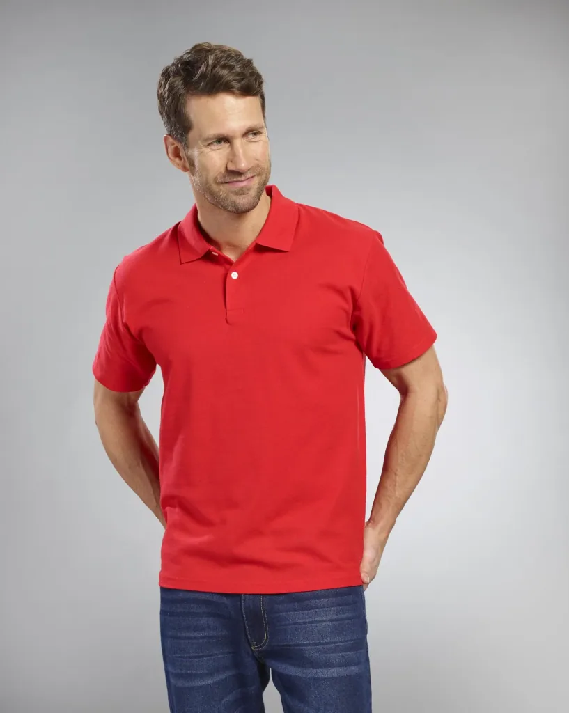Poloshirt mit Piquestruktur, Farbe rot, Gr.3XL