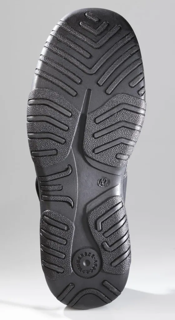 Slipper mit Klimazonen und Klettverschluss, Farbe schwarz, Gr.43