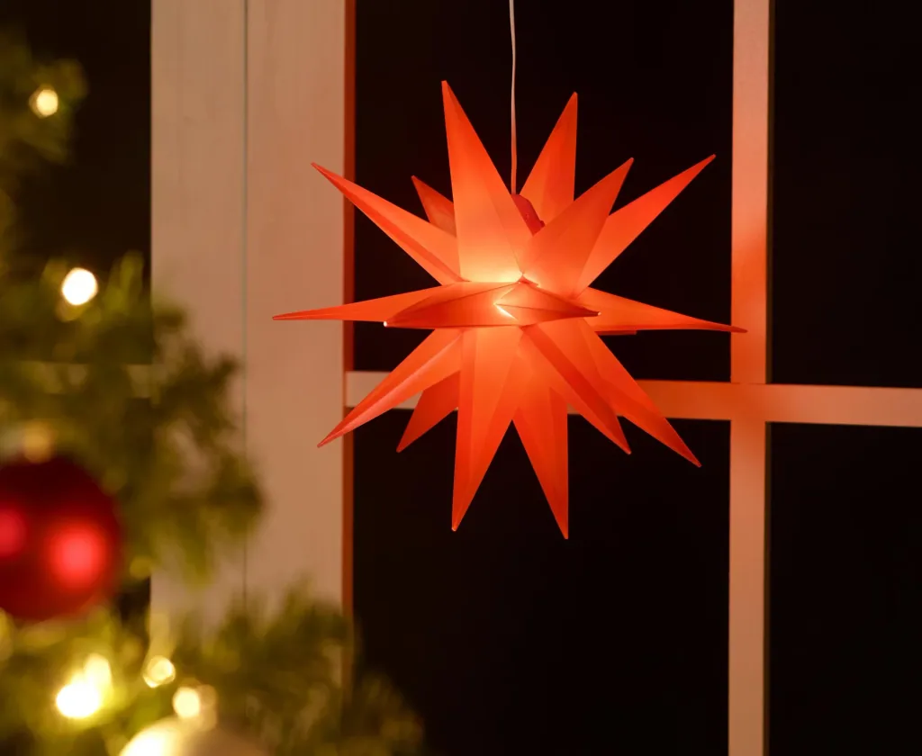LED Kunststoffstern rot 35 cm