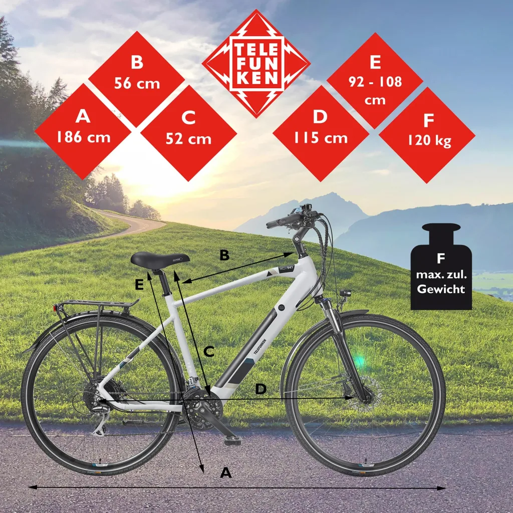 Herren Alu Trekking E-Bike, 28 Zoll, Rahmenhöhe 50 cm, 24-Gang Kettenschaltung, kreide, XC941 Expedition