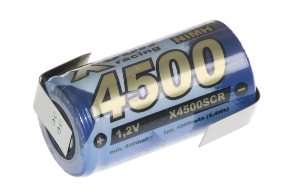NiMH Akku SUB-C mit 4500mAh und Z-Lötfahne im Kunststoffmantel