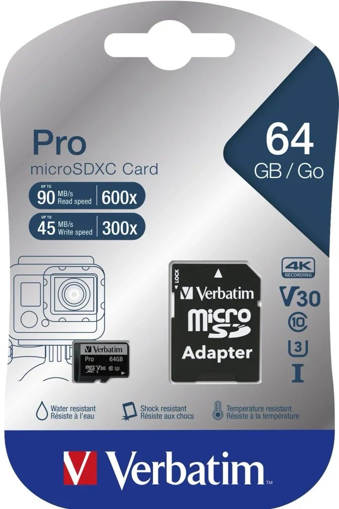 64 GB microSDXC Speicherkarte mit SD Karten-Adapter, U3, UHS-I