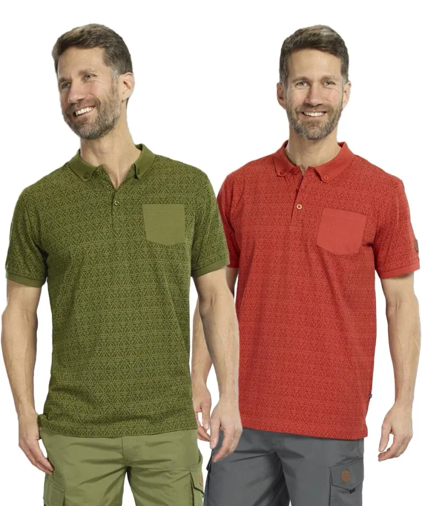 Poloshirt gemustert, Farbe rot, Gr.2XL