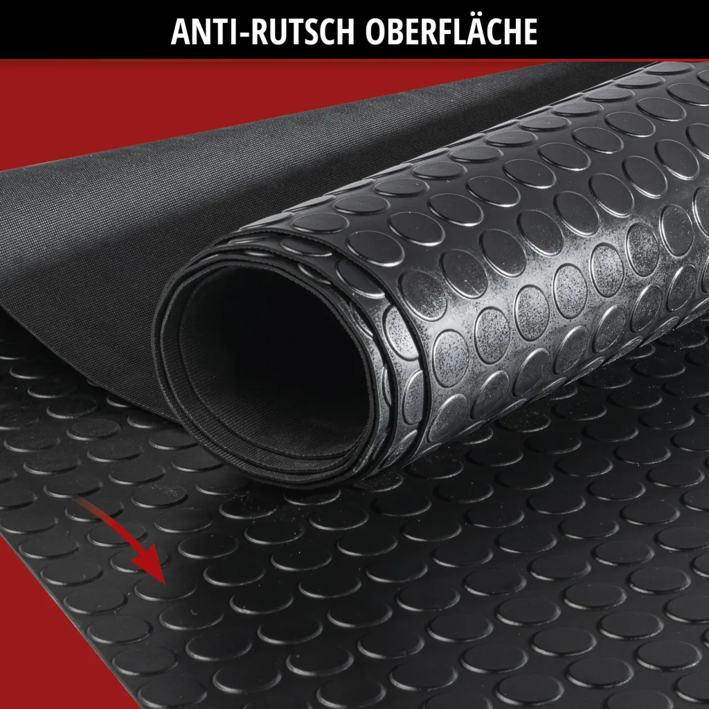 Kofferraummatte, Gummimatte Coin, zuschneidbare Meterware 100x150 cm schwarz