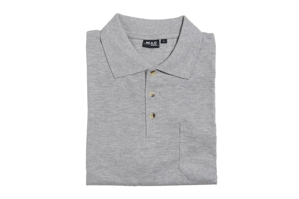 Poloshirt mit Knopfleiste und Brusttasche, Farbe silbergrau, Gr.4XL