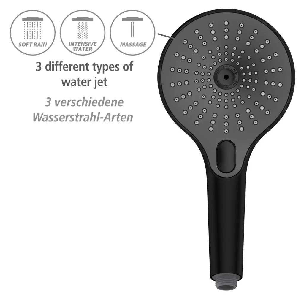 Duschkopf Ultimate Shower Schwarz/Grau, Ø 13 cm