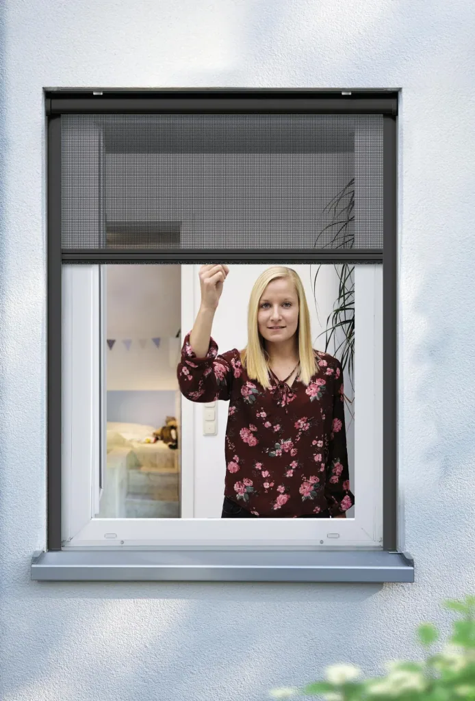 Insektenschutzrollo für Fenster, Farbe anthrazit, 160 x 160 cm