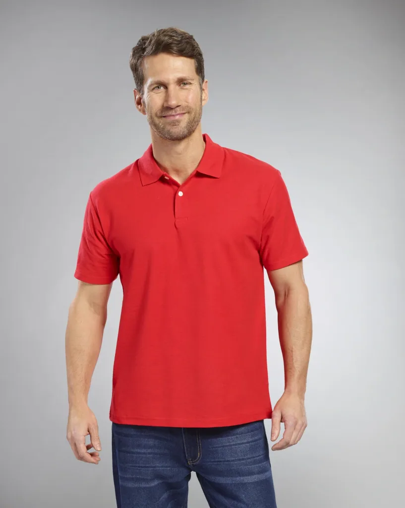 Poloshirt mit Piquestruktur, Farbe rot, Gr.L