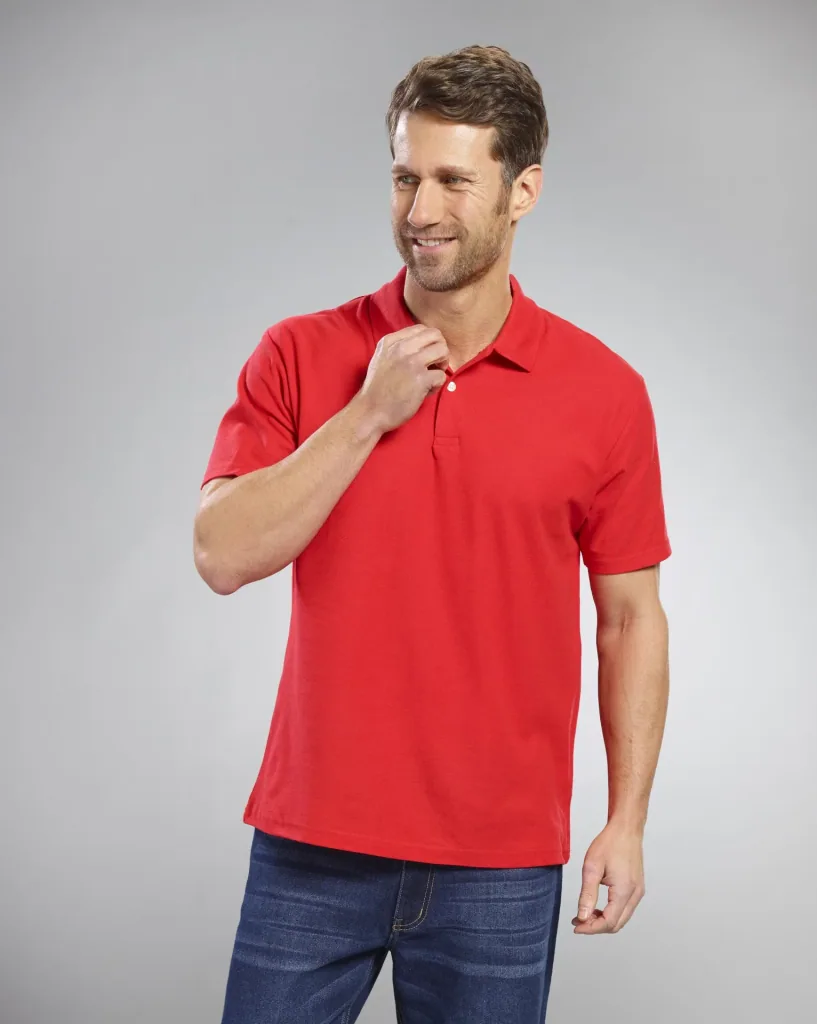 Poloshirt mit Piquestruktur, Farbe rot, Gr.L