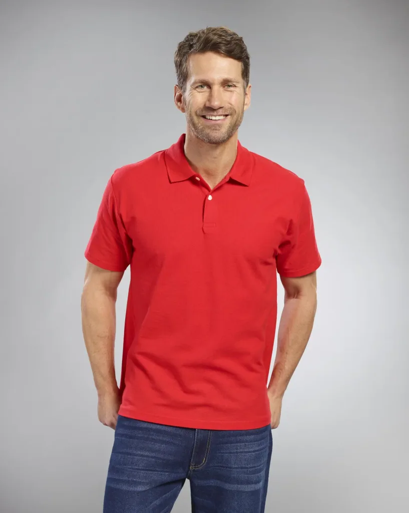 Poloshirt mit Piquestruktur, Farbe rot, Gr.L
