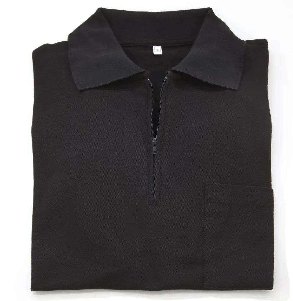 Herren Poloshirt mit Reißverschluss, Farbe schwarz, Gr. M