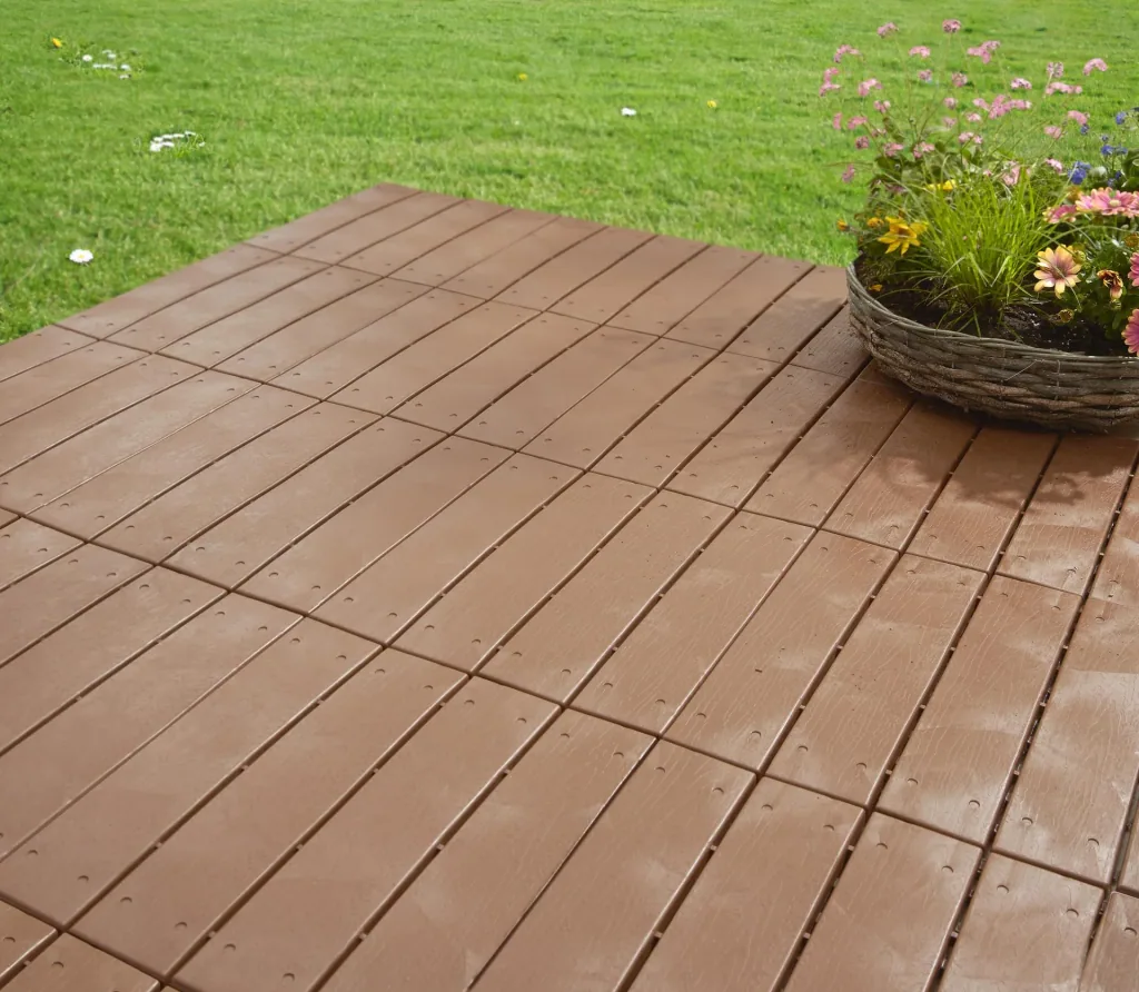 Gartenplatten, Holzdielen-Optik, 30 x 30 cm, 6er-Set