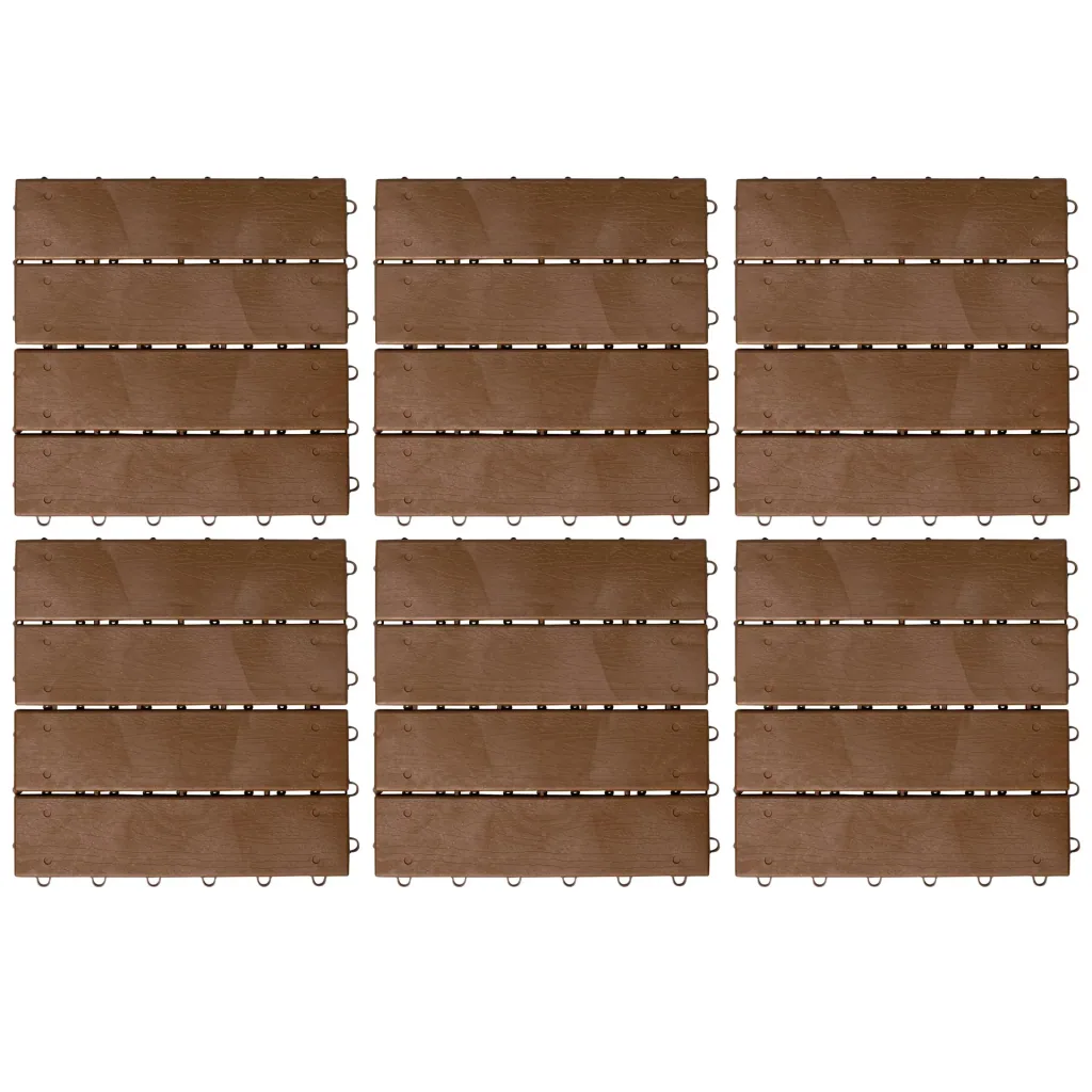 Gartenplatten, Holzdielen-Optik, 30 x 30 cm, 6er-Set