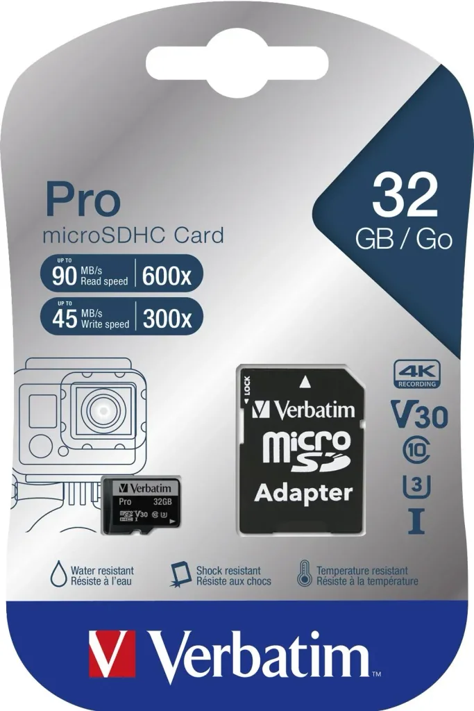 32 GB microSDHC Speicherkarte mit SD Karten-Adapter, U3, UHS-I