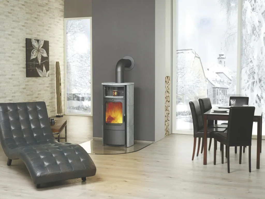 Kaminofen - Opera-B Dauerbrand 5 kW - Kacheln meteor-schwarz