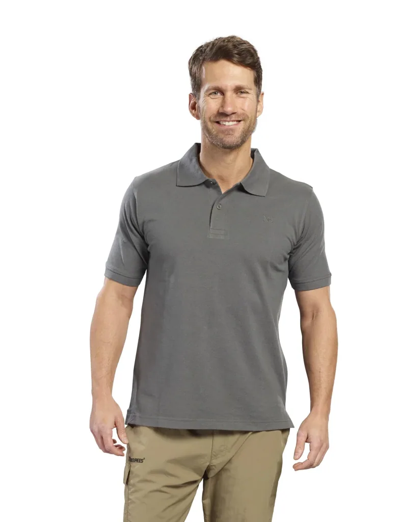Poloshirt geknöpft, Farbe grau/grün, Gr.L