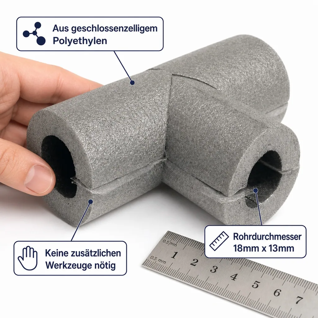 Selbstklebendes Rohr-Isolierungs-T-Stück, 18mm x 13mm