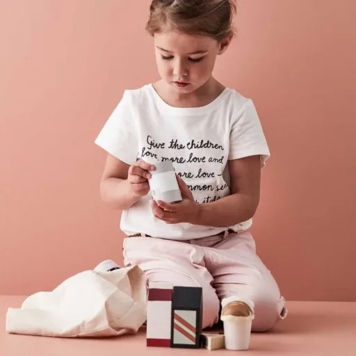 Kids Concept Holz Lebensmittel mit Stoffbeutel