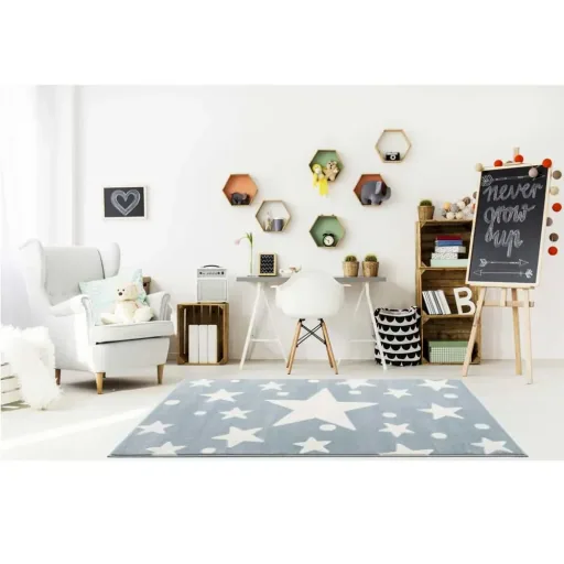 Livone Teppich Estrella Stern & Konfetti blau, Teppichgrösse: 160 x 230 cm