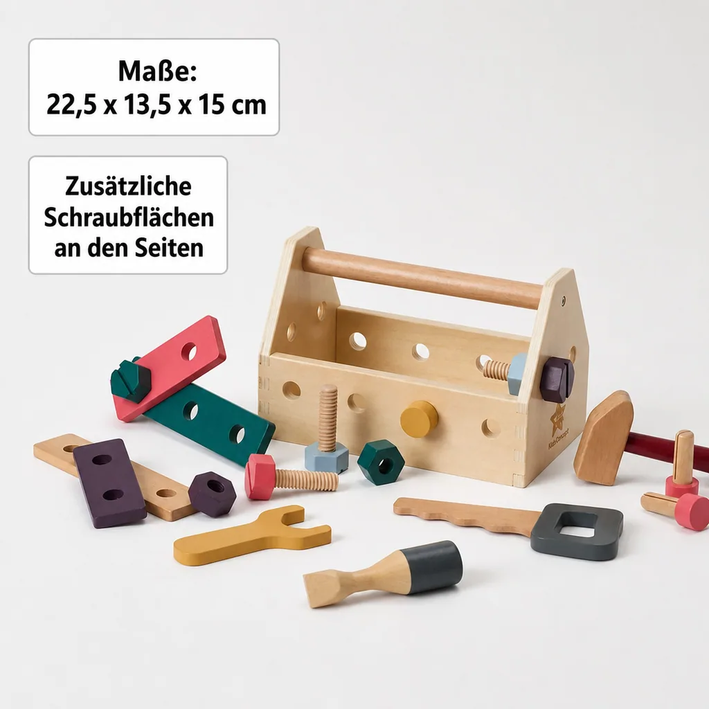 Kids Concept Spiel Werkzeugkiste Holz natur