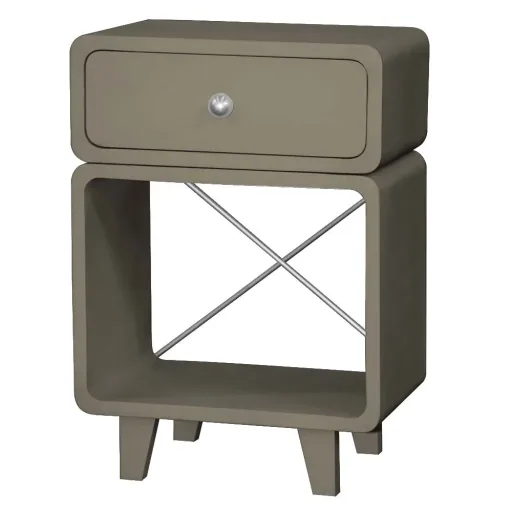 Laurette Nachttisch Chevet Zzzz, Farbe: taupe