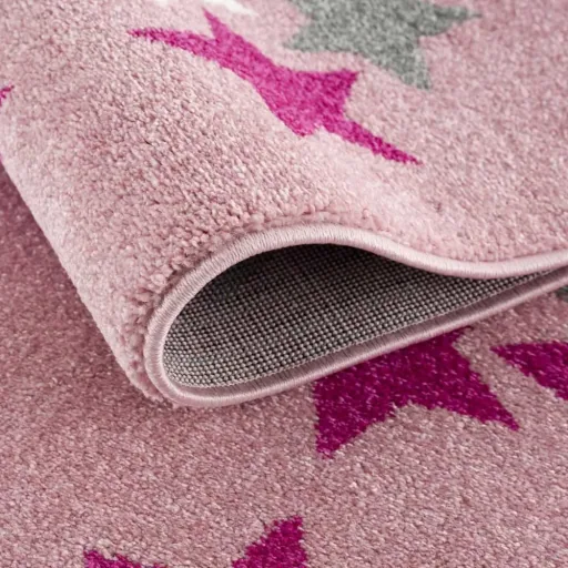 Livone Teppich Sternenband rosa grau, Teppichgrösse: 160 x 230 cm