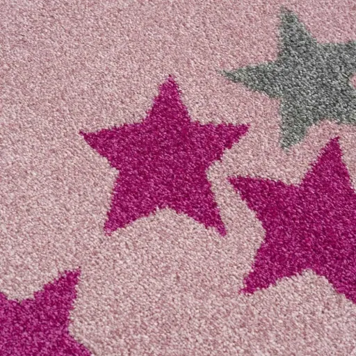 Livone Teppich Sternenband rosa grau, Teppichgrösse: 160 x 230 cm