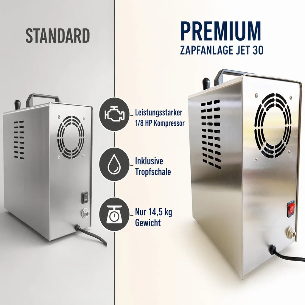 Zapfanlage JET 30 Bierzapfanlage, Bierkühler - Durchlaufkühler 1-leitig Trockenkühler, bis zu 35 Liter/h