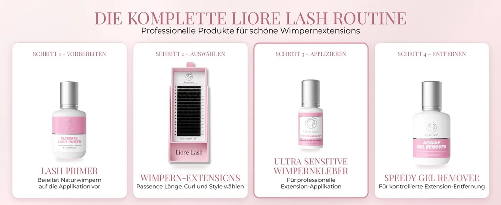 Ultra sensibles Wimpernkleber Liore Lash – Starker Halt Wimpernkleber, 3–4 Wochen Haltbarkeit, Kleber für Wimpernverlängerungen
