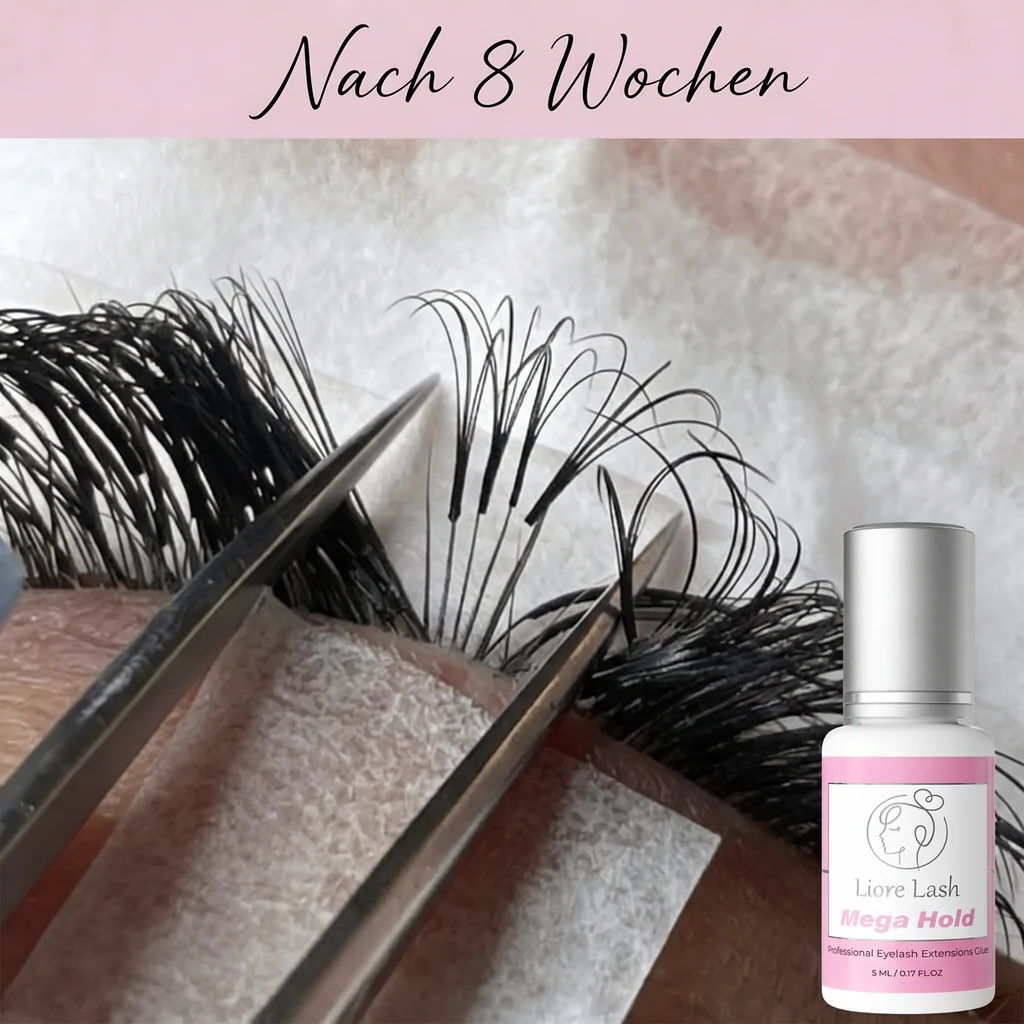 Wimpernverlängerungs-Kleber Liore Lash / Mega starker Halt 8 Wochen / 1 Sek. Schnelltrocknend/Schwarzer Kleber Profi-Zubehör für Classic Volume Wimpern