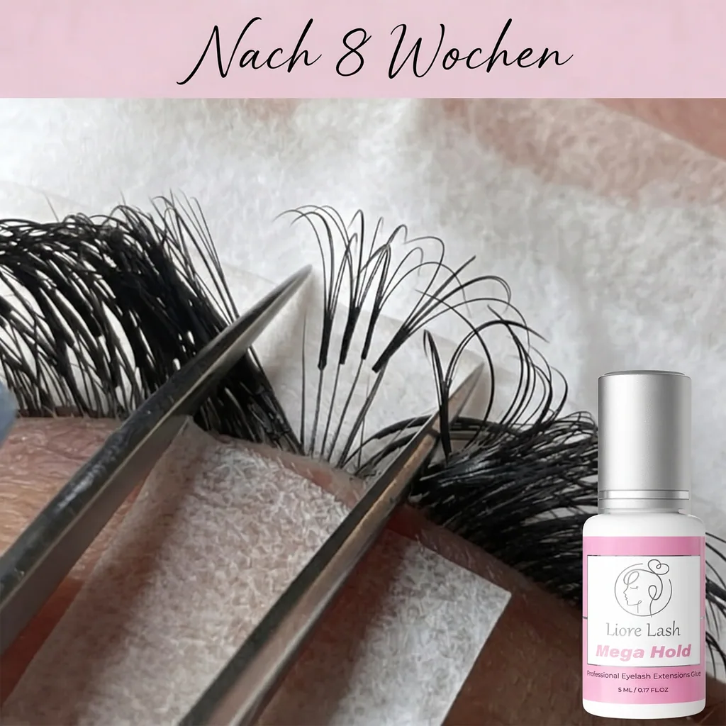 Wimpernverlängerungs-Kleber Liore Lash / Mega starker Halt 8 Wochen / 1 Sek. Schnelltrocknend/Schwarzer Kleber Profi-Zubehör für Classic Volume Wimpern