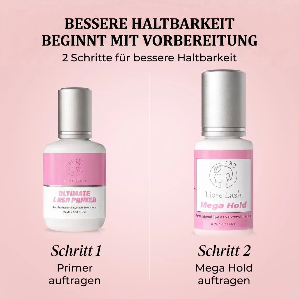Wimpernverlängerungs-Kleber Liore Lash / Mega starker Halt 8 Wochen / 1 Sek. Schnelltrocknend/Schwarzer Kleber Profi-Zubehör für Classic Volume Wimpern